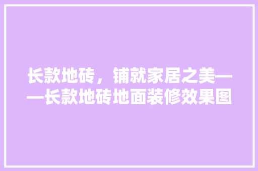 长款地砖，铺就家居之美——长款地砖地面装修效果图大全