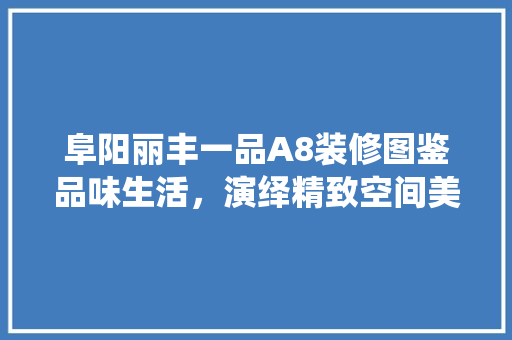 阜阳丽丰一品A8装修图鉴品味生活，演绎精致空间美学