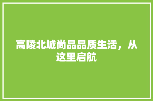 高陵北城尚品品质生活，从这里启航  第1张