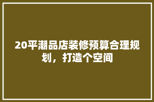 20平潮品店装修预算合理规划，打造个空间  第1张