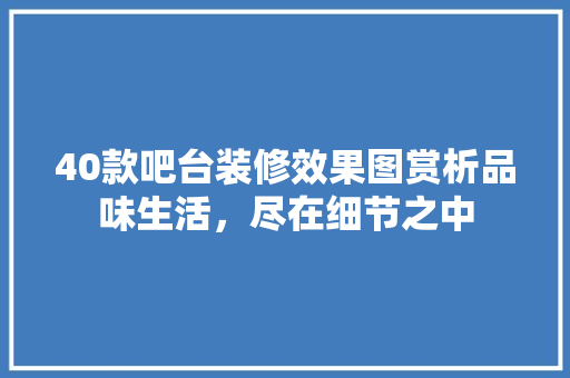 40款吧台装修效果图赏析品味生活，尽在细节之中  第1张