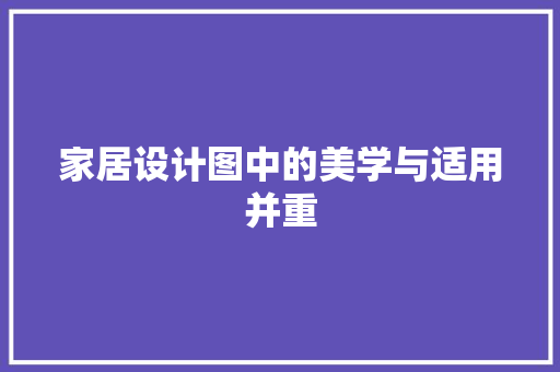 家居设计图中的美学与适用并重