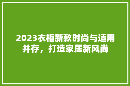 2023衣柜新款时尚与适用并存，打造家居新风尚