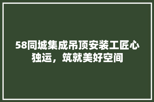 58同城集成吊顶安装工匠心独运，筑就美好空间
