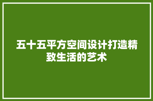 五十五平方空间设计打造精致生活的艺术