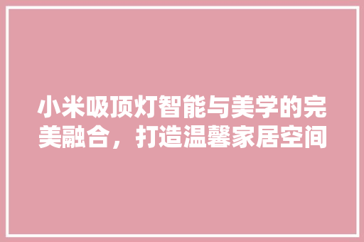 小米吸顶灯智能与美学的完美融合，打造温馨家居空间