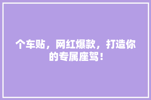 个车贴，网红爆款，打造你的专属座驾！  第1张