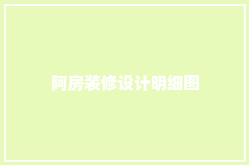 阿房装修设计明细图
