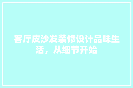 客厅皮沙发装修设计品味生活，从细节开始