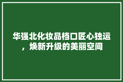 华强北化妆品档口匠心独运，焕新升级的美丽空间  第1张