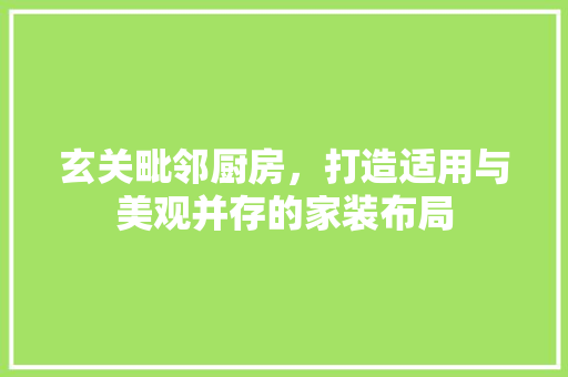 玄关毗邻厨房，打造适用与美观并存的家装布局