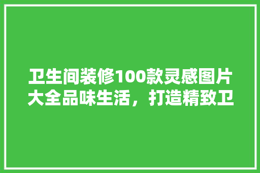 卫生间装修100款灵感图片大全品味生活，打造精致卫浴空间