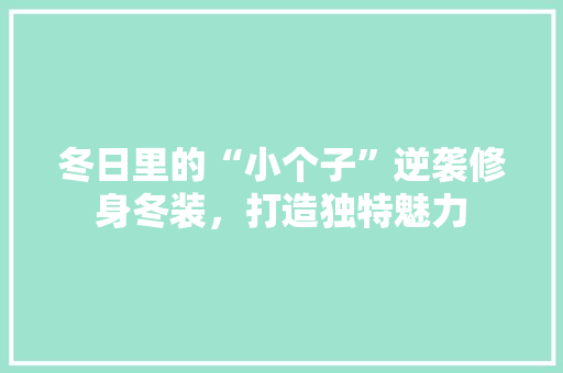 冬日里的“小个子”逆袭修身冬装，打造独特魅力  第1张