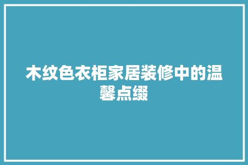 木纹色衣柜家居装修中的温馨点缀