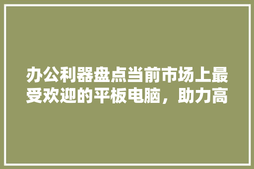 办公利器盘点当前市场上最受欢迎的平板电脑，助力高效办公  第1张
