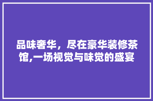 品味奢华，尽在豪华装修茶馆,一场视觉与味觉的盛宴