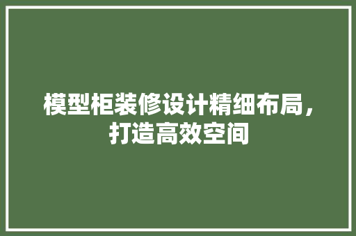 模型柜装修设计精细布局，打造高效空间