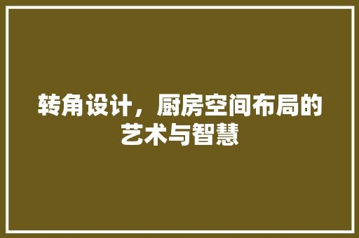 转角设计，厨房空间布局的艺术与智慧