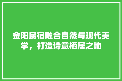 金阳民宿融合自然与现代美学，打造诗意栖居之地  第1张