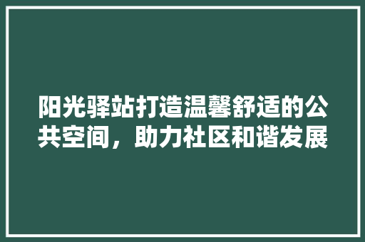 阳光驿站打造温馨舒适的公共空间，助力社区和谐发展  第1张