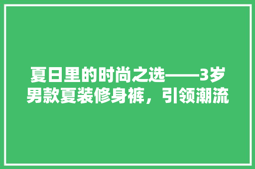 夏日里的时尚之选——3岁男款夏装修身裤，引领潮流与舒适并重  第1张