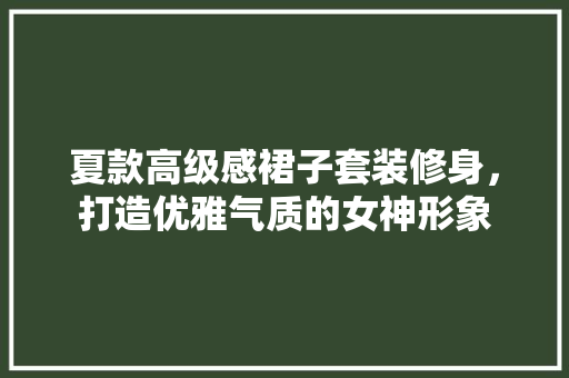夏款高级感裙子套装修身，打造优雅气质的女神形象