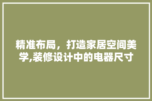 精准布局，打造家居空间美学,装修设计中的电器尺寸考量