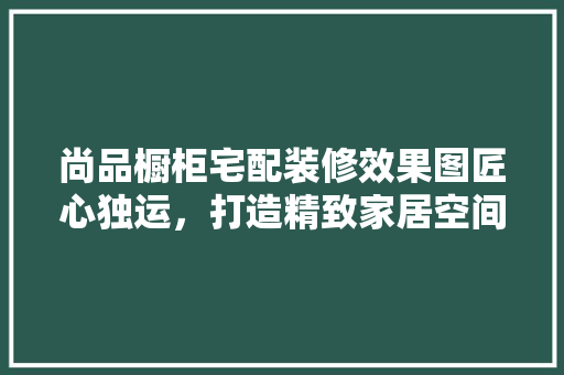 尚品橱柜宅配装修效果图匠心独运，打造精致家居空间