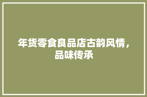 年货零食良品店古韵风情，品味传承  第1张