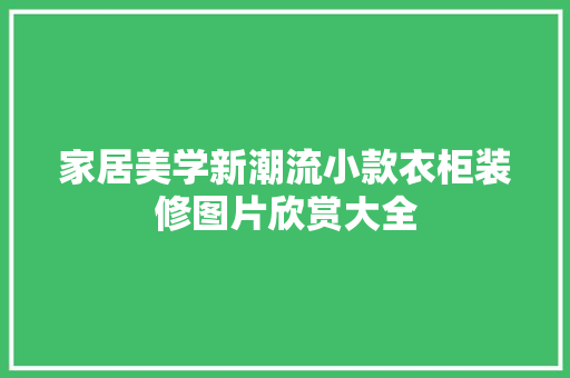 家居美学新潮流小款衣柜装修图片欣赏大全