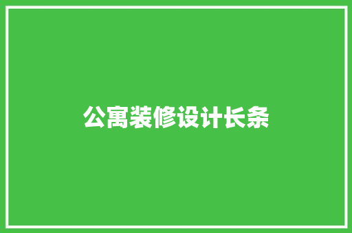 公寓装修设计长条