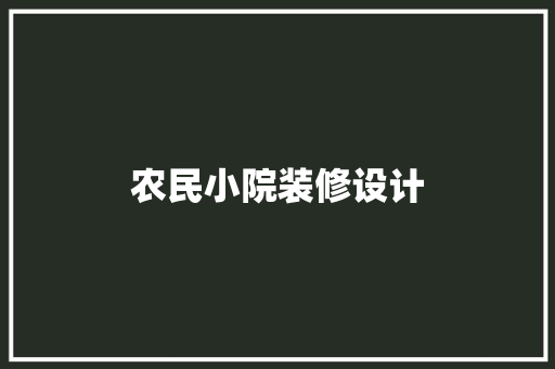 农民小院装修设计
