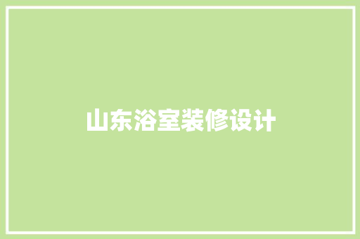 山东浴室装修设计  第1张