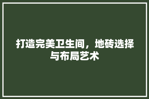 打造完美卫生间，地砖选择与布局艺术  第1张