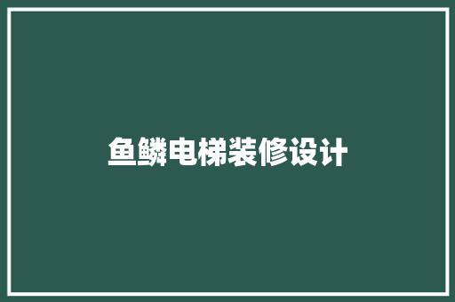 鱼鳞电梯装修设计  第1张