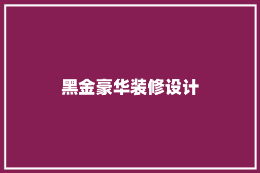 黑金豪华装修设计  第1张
