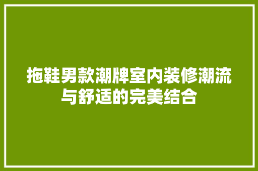 拖鞋男款潮牌室内装修潮流与舒适的完美结合  第1张