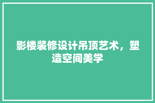 影楼装修设计吊顶艺术，塑造空间美学
