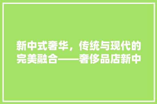 新中式奢华，传统与现代的完美融合——奢侈品店新中式装修效果图
