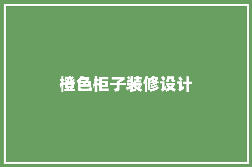 橙色柜子装修设计