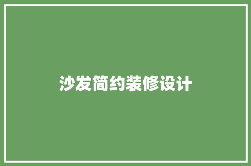沙发简约装修设计