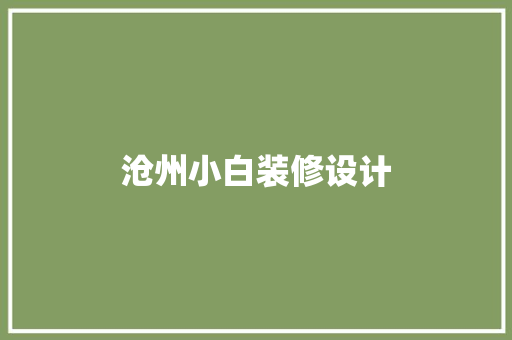 沧州小白装修设计  第1张