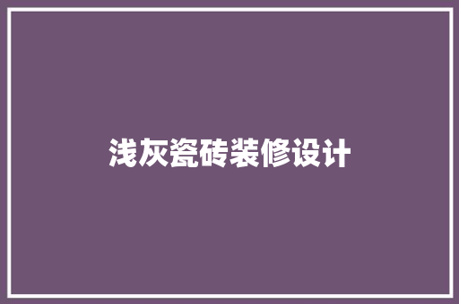 浅灰瓷砖装修设计  第1张