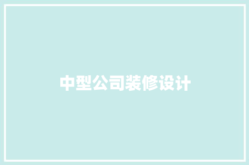 中型公司装修设计