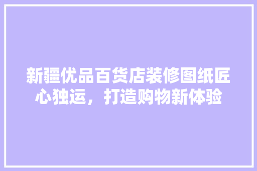 新疆优品百货店装修图纸匠心独运，打造购物新体验