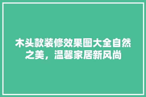 木头款装修效果图大全自然之美，温馨家居新风尚