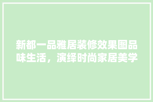 新都一品雅居装修效果图品味生活，演绎时尚家居美学