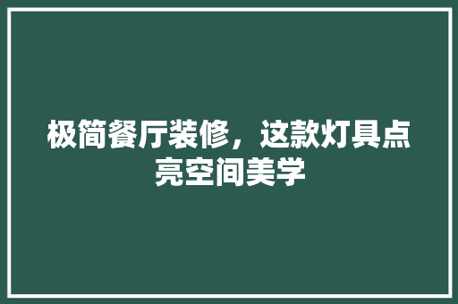 极简餐厅装修，这款灯具点亮空间美学