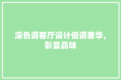 深色调客厅设计低调奢华，彰显品味  第1张