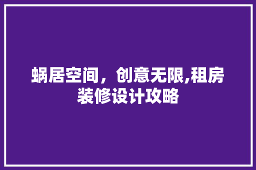 蜗居空间，创意无限,租房装修设计攻略